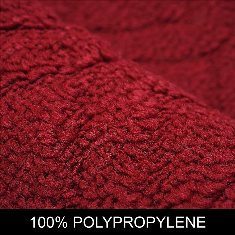 COSY HOMEER COSY HOMEER 48x20 Inch/30X20 Inch Kitchen Rug Mats Made of 100% Polypropylene 2 Pieces Soft Kitchen Mat Specialized in Anti Slippery and Machine Washable red - Image 2
