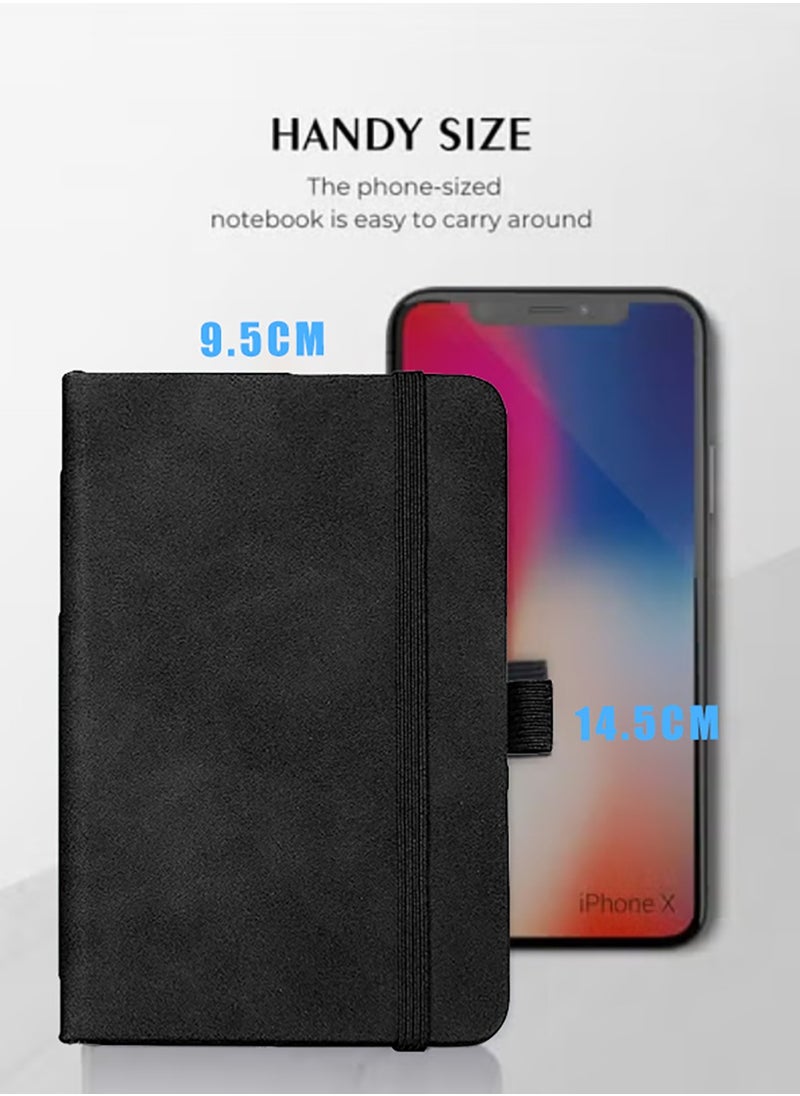 Generic 2 Pack Pocket Notebook, Small Notebook with Pen, Size Journal Hardcover Notebook, Total 400 Pages,14.5cm×9.5cm Pocket Notebook, Black  - Image 2