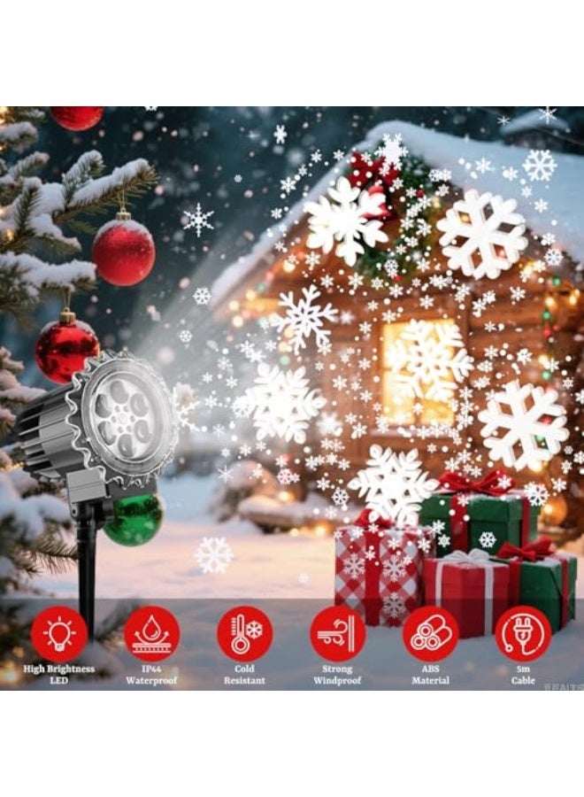 أضواء جهاز عرض عيد الميلاد ، أضواء جهاز عرض بقعة الثلج في الهواء الطلق ، IP65 مقاومة للماء في الهواء الطلق عطلة داخلية مصباح الإسقاط الديكور لعطلة عيد الميلاد ، السنة الجديدة ، فئة الطاقة الحزبية A - Image 2