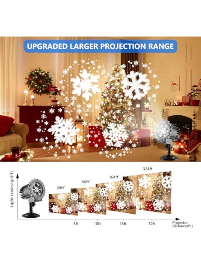 أضواء جهاز عرض عيد الميلاد ، أضواء جهاز عرض بقعة الثلج في الهواء الطلق ، IP65 مقاومة للماء في الهواء الطلق عطلة داخلية مصباح الإسقاط الديكور لعطلة عيد الميلاد ، السنة الجديدة ، فئة الطاقة الحزبية A - Image 3