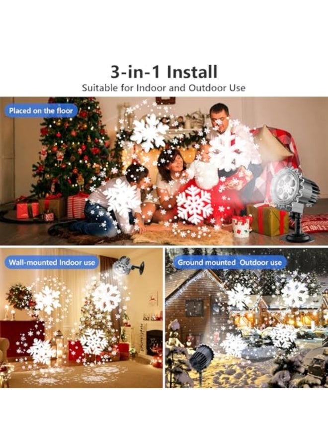 أضواء جهاز عرض عيد الميلاد ، أضواء جهاز عرض بقعة الثلج في الهواء الطلق ، IP65 مقاومة للماء في الهواء الطلق عطلة داخلية مصباح الإسقاط الديكور لعطلة عيد الميلاد ، السنة الجديدة ، فئة الطاقة الحزبية A - Image 4