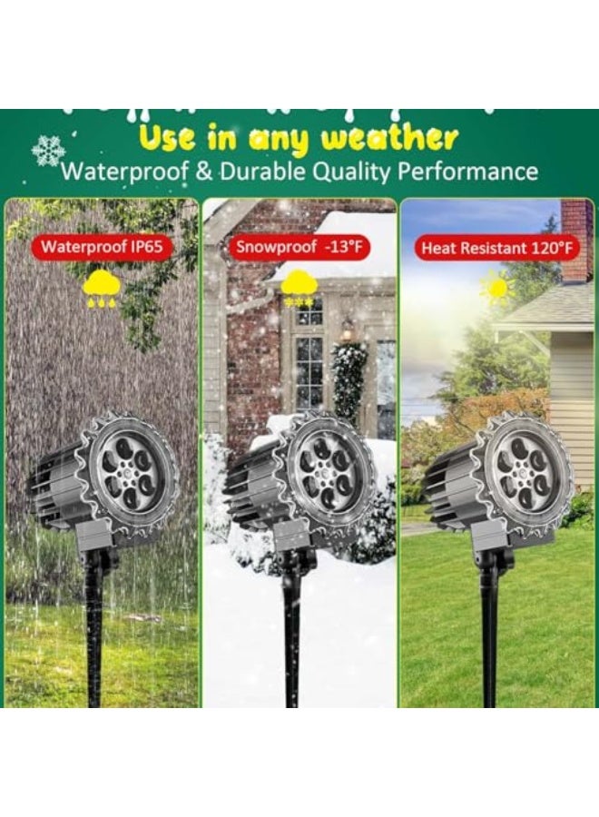 أضواء جهاز عرض عيد الميلاد ، أضواء جهاز عرض بقعة الثلج في الهواء الطلق ، IP65 مقاومة للماء في الهواء الطلق عطلة داخلية مصباح الإسقاط الديكور لعطلة عيد الميلاد ، السنة الجديدة ، فئة الطاقة الحزبية A - Image 5