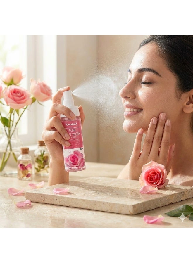 Hamdard Arq Gulab Rose Water Spray 100ml Pack of 2 | Natural Facial Toner & Refreshing Mist, Hydrates & Soothes Skin, Suitable for Daily Skin Care - Image 3