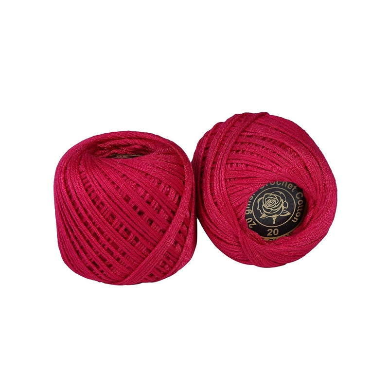 CORIOX ® Crochet Thread Set of 10 Ball Crochet Cotton Thread Yarn for Knitting and Craft Making. Size 20 Gram 55 to 60 mtr Approx (Pink) - Image 3