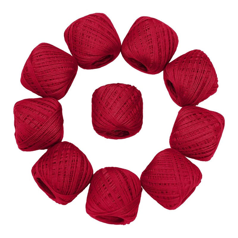 CORIOX ® Crochet Thread Set of 10 Ball Crochet Cotton Thread Yarn for Knitting and Craft Making. Size 20 Gram 55 to 60 mtr Approx (Pink) - Image 2