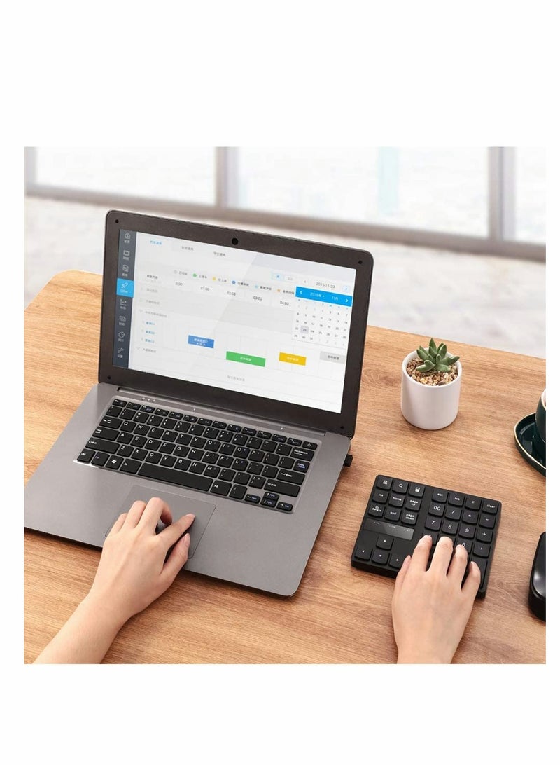 Excefore Numeric Keypad, Ultra-Silent External Numeric Pad,USB Rechargeable Number Pad Keyboard with 35 Keys for Ma cbook,Android, Windows(Black) - Image 5