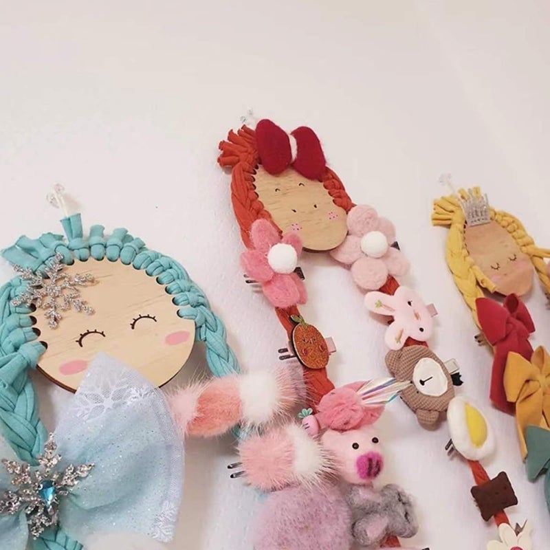 Wooden Hair Clip Organizer with Hanging Belt Wall Mounted Hairpins Holder Display Rack - Image 4