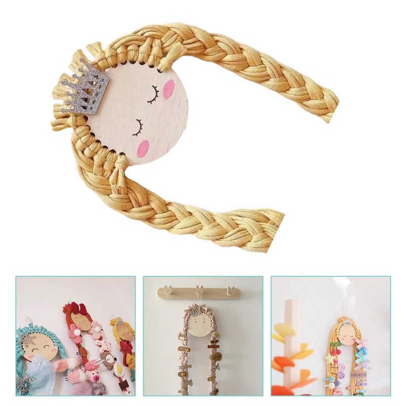 Wooden Hair Clip Organizer with Hanging Belt Wall Mounted Hairpins Holder Display Rack - Image 5