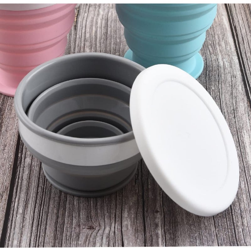 Ramkuwar Collapsible Cup Silicone Travel Water Cup 2 Pack Reusable Food Grade Folding Mug Expandable Retractable Drinking Portable Pocket Size for Outdoor Camping Travel and Hiking Black - Image 4