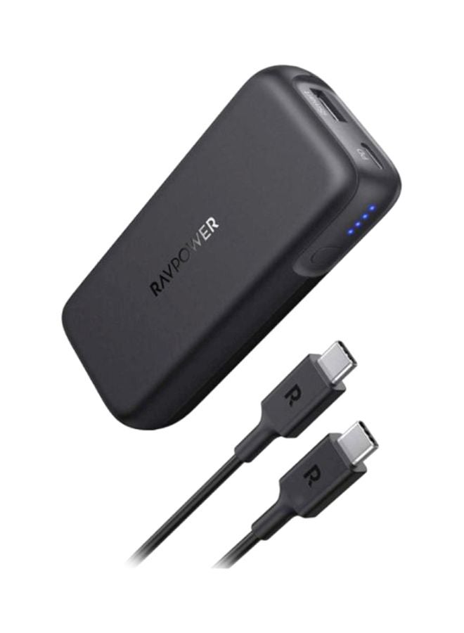 راف باور باور بنك بمنفذين أحدهما بتقنية PD من سلسلة بايونير 10000 mAh أسود/فضي - Image 1