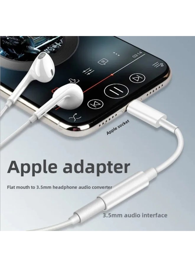 For Apple Earphones Adapter Line 3.5 To Lightning Mobile Phone Adapter Microphone Sound Card Conversion Line Made In China-Interface Form:Single-listen To Songs, Wire Control, Call, Live Broadcast (with Packaging)