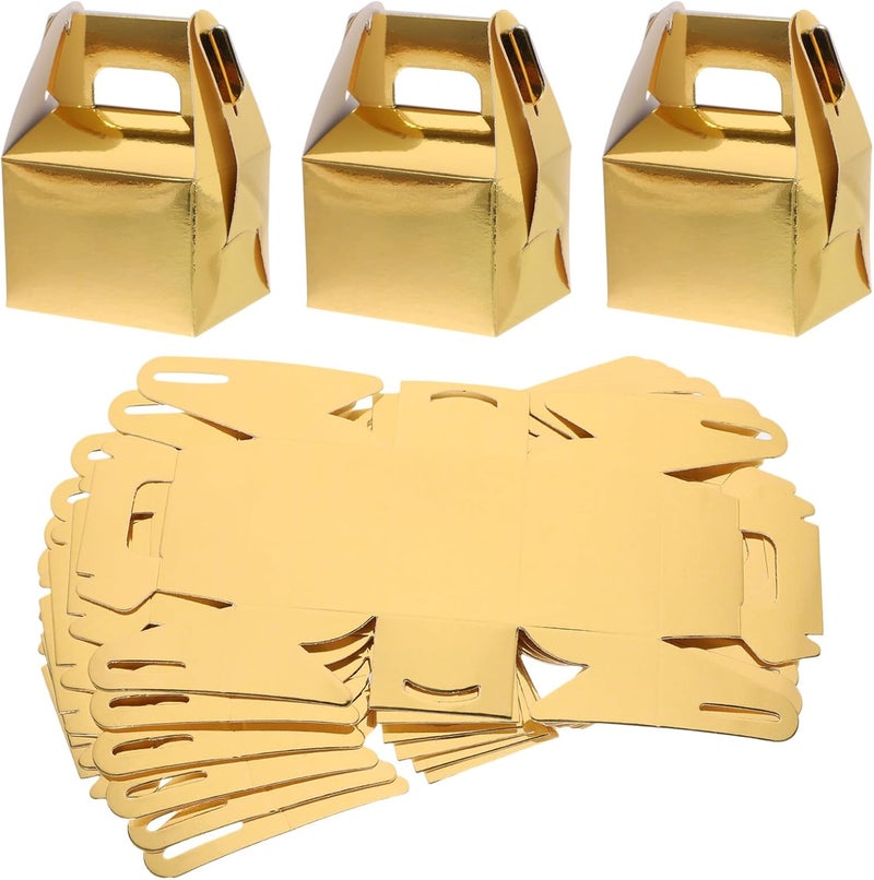 TOPPERFUN 30pcs Gold Boxes Party Treat Boxes 10x7cm Small Candy Favor for Wedding Souvenirs and Party Supplies - Image 1