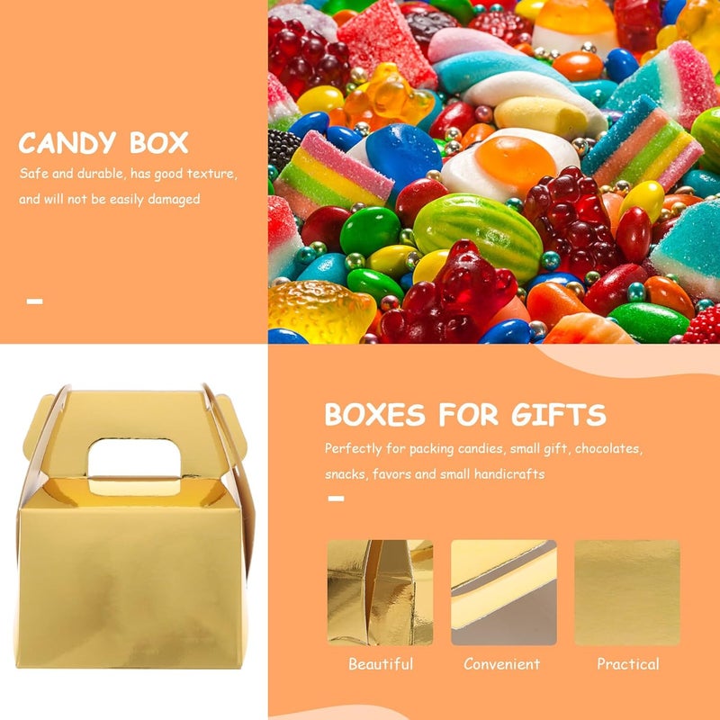 TOPPERFUN 30pcs Gold Boxes Party Treat Boxes 10x7cm Small Candy Favor for Wedding Souvenirs and Party Supplies - Image 5
