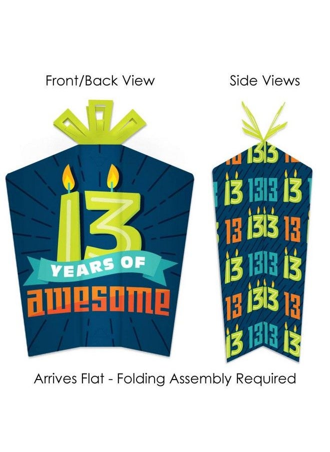Big Dot of Happiness Boy 13Th Birthday Table Decorations Official Teenager Birthday Party Fold And Flare Centerpieces 10 Count  - Image 3