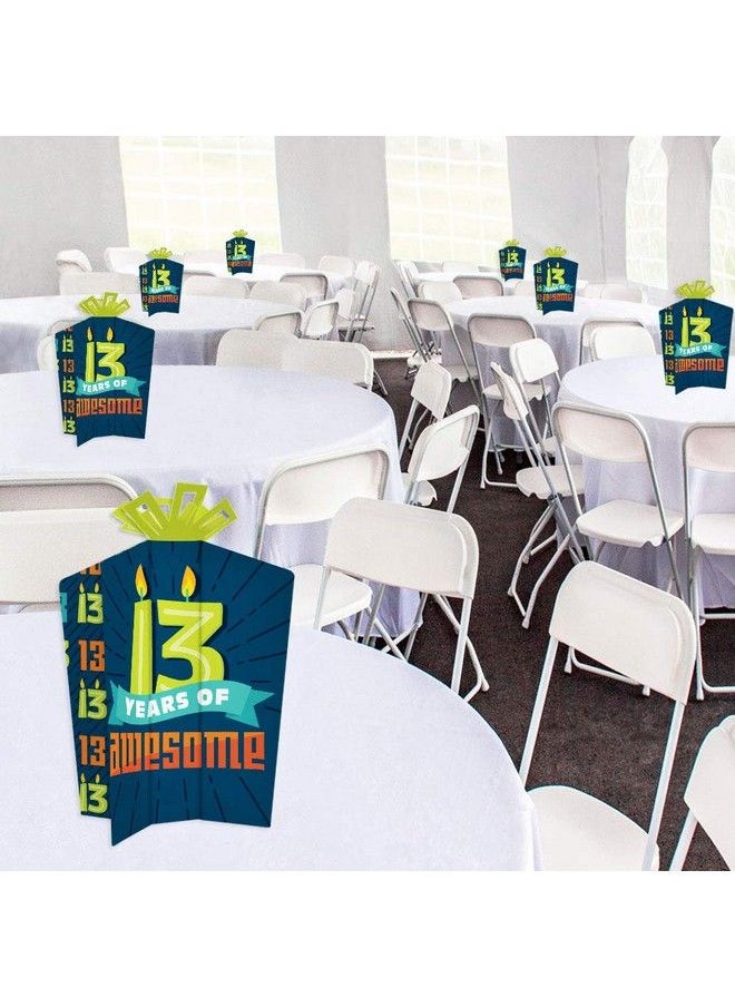 Big Dot of Happiness Boy 13Th Birthday Table Decorations Official Teenager Birthday Party Fold And Flare Centerpieces 10 Count  - Image 5