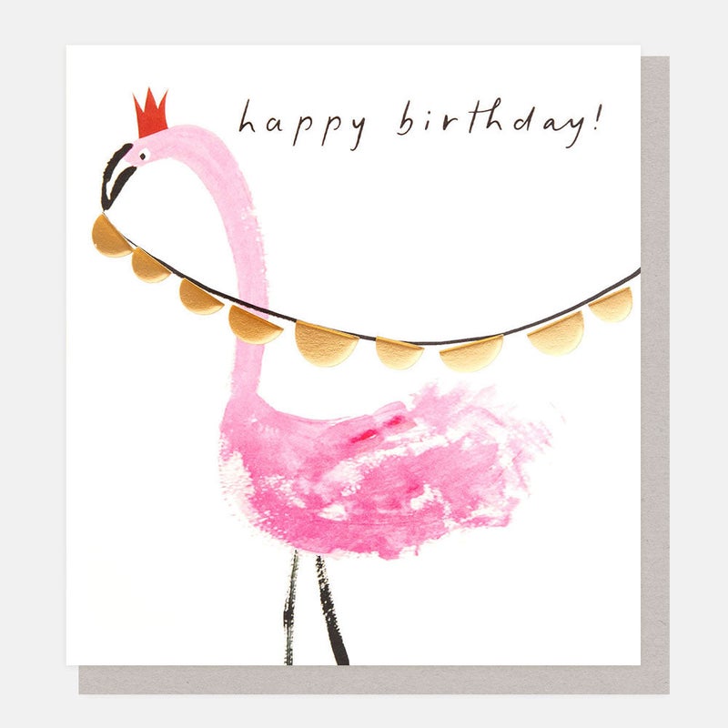 Caroline Gardner Showtime Flamingo & Bunting Birthday Greeting Card
