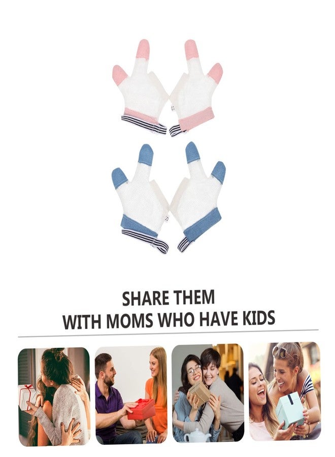 JOINPAYA Thumb Sucking Stop Gloves for Infants 2 Pairs Finger Protective Gloves Breathable Design Suitable for Babies to Prevent Finger Biting and Sucking Random Color - Image 2