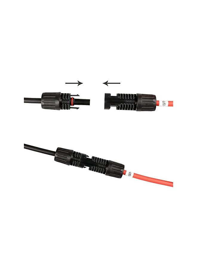 promass Solar Panel Extension Cable, Solar Panel Adapter with Female and Male Waterproof Connector, 10FT 10AWG Extension Cord for Power Generation (Red, Black) - Image 4