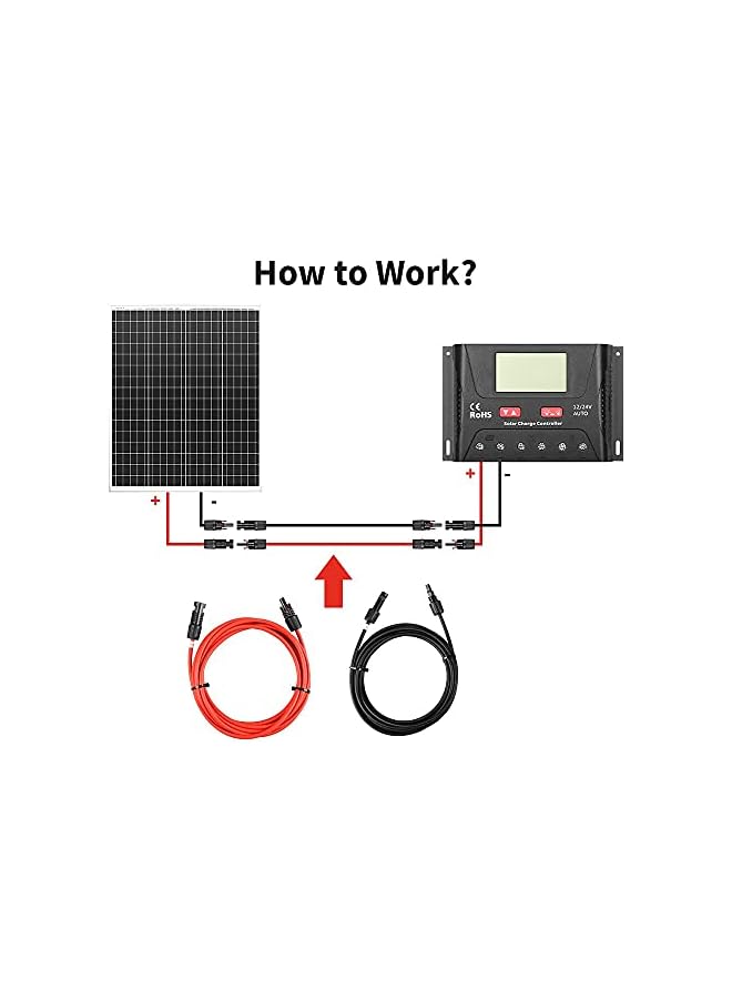 promass Solar Panel Extension Cable, Solar Panel Adapter with Female and Male Waterproof Connector, 10FT 10AWG Extension Cord for Power Generation (Red, Black) - Image 5