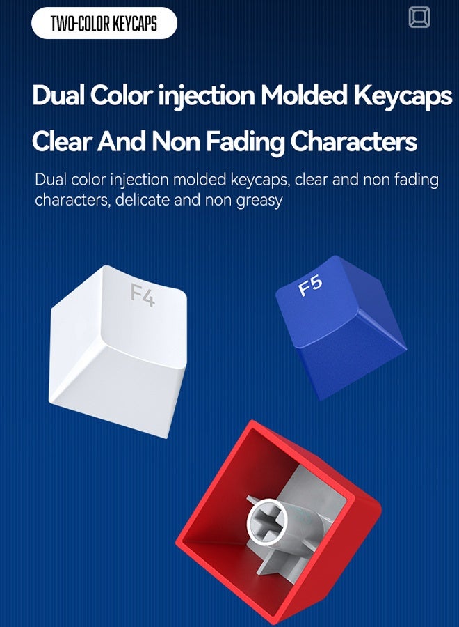 ليفن لوحة مفاتيح ميكانيكية RGB بثلاثة أوضاع، لوحة مفاتيح ألعاب لاسلكية، لوحة مفاتيح بلوتوث قابلة للتبديل السريع بـ 96 مفتاحًا 5.0/2.4G/سلكية مع ساحب أغطية المفاتيح بمفتاح أحمر - Image 5