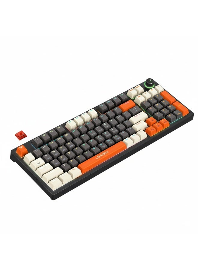 LEAVEN LEAVEN Rgb 3 Mode Mechanical Keyboard bluetooth,2.4ghz,usb Z49D368D0B1E65E167E9DZ