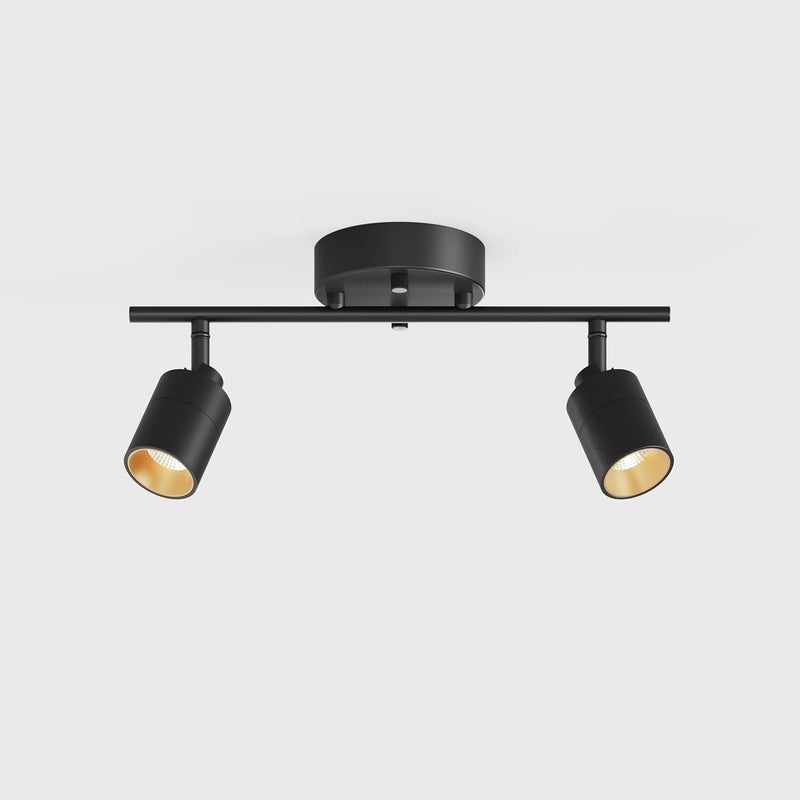 VidaLite Shura Black 2-Light Track Light w/Adjustable Heads, Integrated LED, 15 in. Track Lighting Kit Ceiling Light, 3000k, 1120 Lumens - Image 3