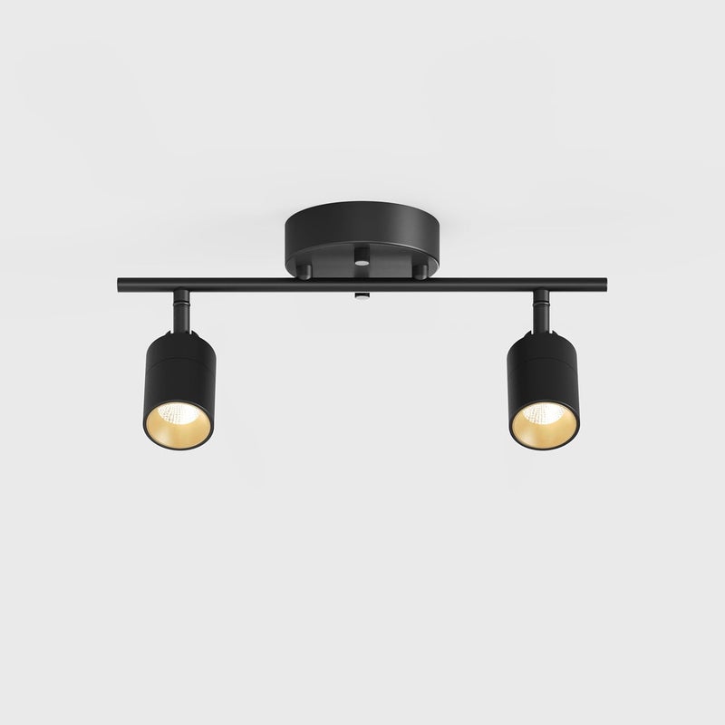 VidaLite Shura Black 2-Light Track Light w/Adjustable Heads, Integrated LED, 15 in. Track Lighting Kit Ceiling Light, 3000k, 1120 Lumens - Image 1