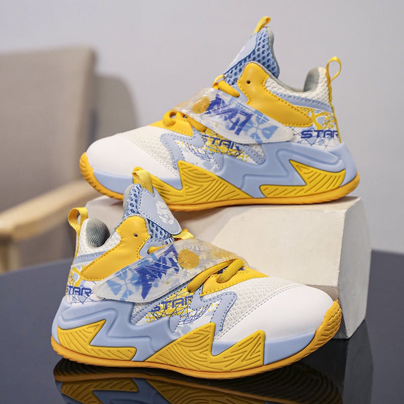 Boys' Shoes Autumn Children'S Sneaker Middle And Large Children'S Basketball Shoes Boys Training Shock Absorbing Running Shoes - Image 1