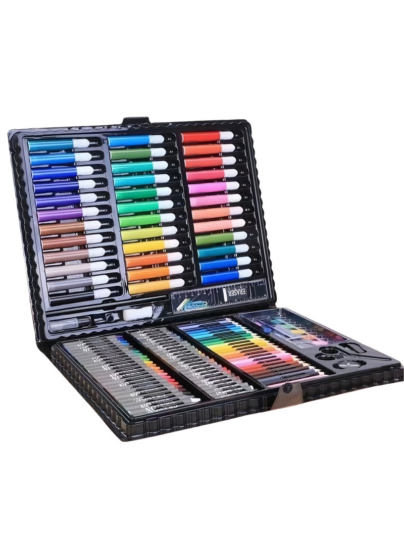 Haorui 150-piece children's watercolor pen painting set gift box art supplies watercolor pen stationery for the beginning of school season - Image 1