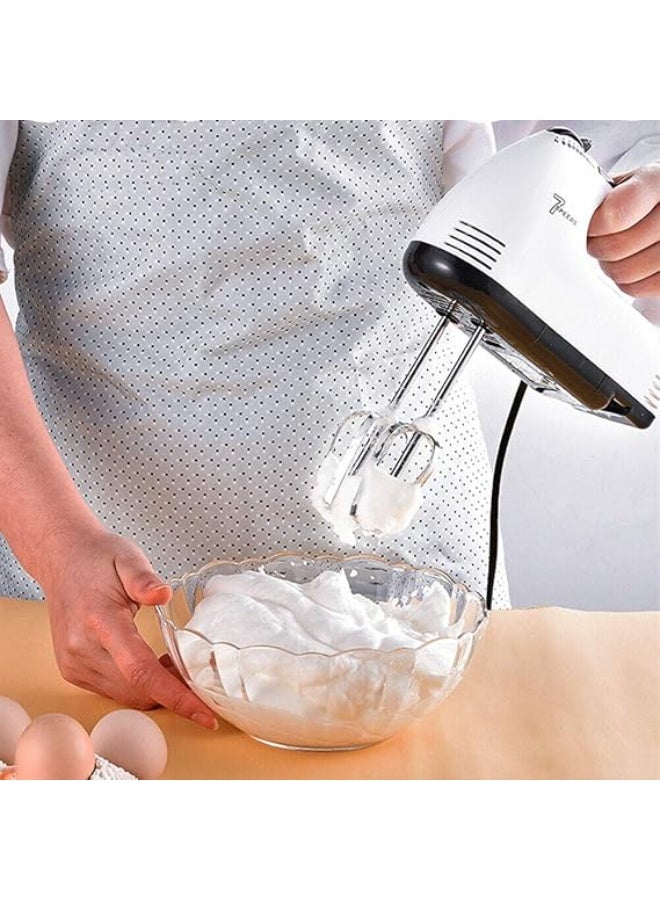 سكارليت خلاط يدوي سكارليت سوبر، خلاط مطبخ كهربائي بـ 7 سرعات مع خطافات عجين، أبيض ووردي، تصميم صغير للخبز - Image 4