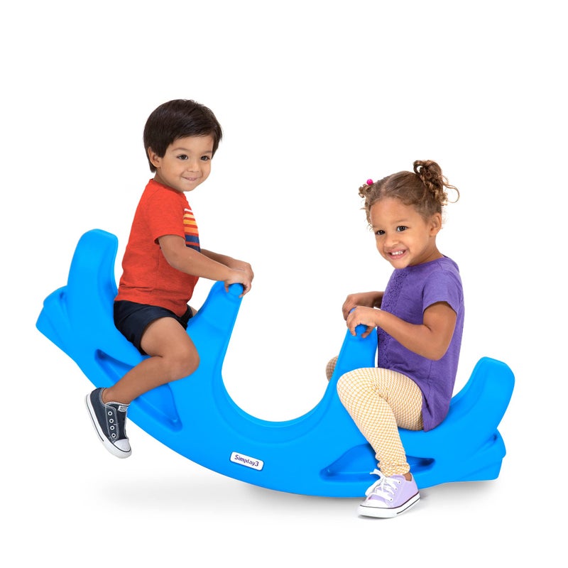 Simplay3 Rock and Roll Teeter Totter Seesaw Rocking Fun for Two Toddlers or Kids Ages 18 Months to 5 Yrs Sapphire Made in USA - Image 3