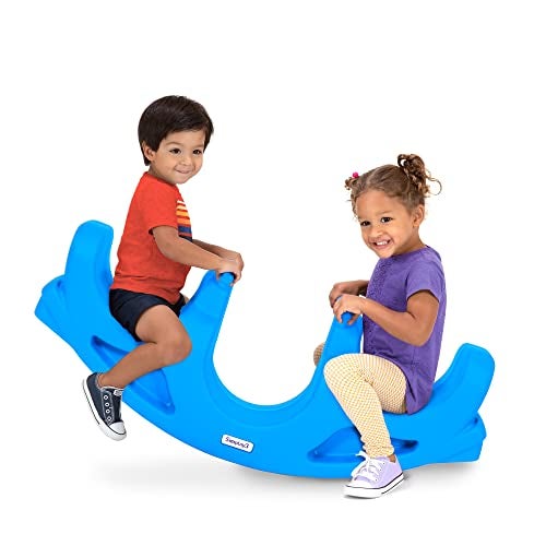 Simplay3 Rock and Roll Teeter Totter Seesaw Rocking Fun for Two Toddlers or Kids Ages 18 Months to 5 Yrs Sapphire Made in USA - Image 1