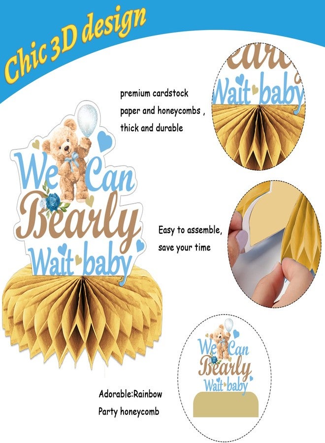 تفكس جيه 10 قطع من لوازم حفلات استقبال المولود الجديد على شكل دب، قطع مركزية على شكل خلية نحل من أجل We Can Bearly Wait، زينة حفلات الأطفال على شكل خلية نحل للأولاد، الكشف عن جنس المولود، حفلات استقبال المولود، هدايا حفلات أعياد الميلاد - Image 3
