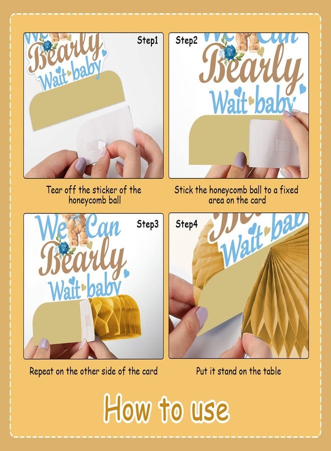 تفكس جيه 10 قطع من لوازم حفلات استقبال المولود الجديد على شكل دب، قطع مركزية على شكل خلية نحل من أجل We Can Bearly Wait، زينة حفلات الأطفال على شكل خلية نحل للأولاد، الكشف عن جنس المولود، حفلات استقبال المولود، هدايا حفلات أعياد الميلاد - Image 5