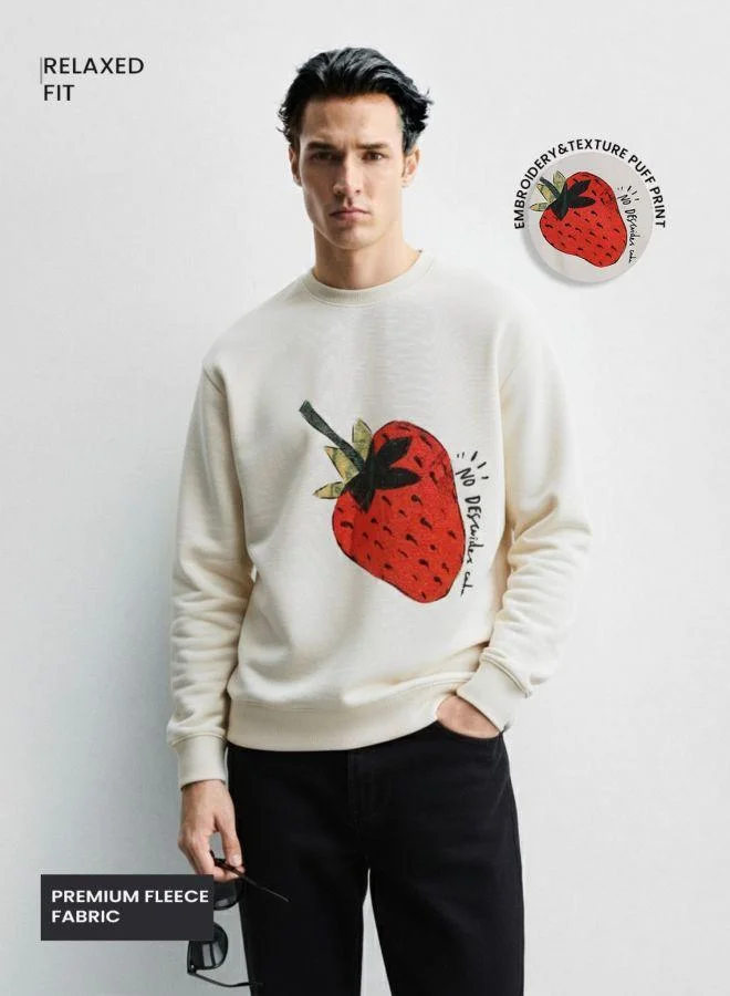 The Indian Garage Co Men Relaxed Fit Graphic Printed Crew Neck Full Sleeves Sweatshirt