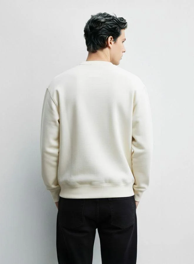 The Indian Garage Co Men Relaxed Fit Graphic Printed Crew Neck Full Sleeves Sweatshirt