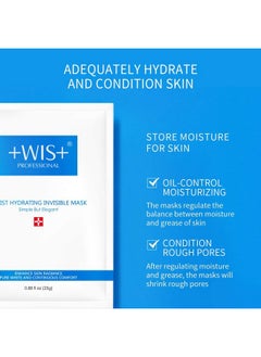 +WIS+ WIS Intensive Hydrating Smoothing Face Facial Sheet Mask 10 Packs, Deeply Moisturizing with Hyaluronic Acid-Witch Hazel for Oil Control & Shrink Pores-Firming & Anti Aging for Men＆Women  - Image 2