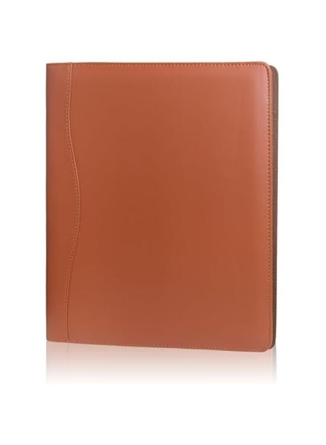 Arabest Red Brown Leather Portfolio Business Organizer Document Planner Storage Legal Pad Holder Phone Men Women.  - Image 1