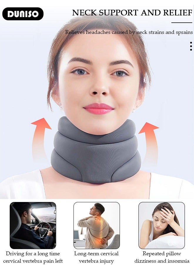 DUNISO Neck Brace, Cervicorrect Neck Brace,Neck Protector for Sleeping, Neck Support Brace for Women Men, Cervical Collar for Relief Neck Pain, Soft Foam Neck Support Brace Keep Vertebrae Stable  - Image 3