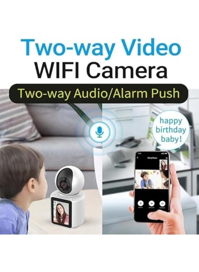 UV Enterprises Two Way Video Wifi Camera 1080P Calling Hd One-Click Infrared Night Vision Baby Monitoring Camera, Cctv Ip Smart Auto Tracking Monitor, Motion Detecti Smart WiFi Video Calling Camera with Screen Indoor Security Camera - Image 3