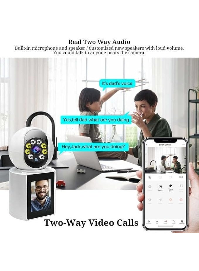 UV Enterprises Two Way Video Wifi Camera 1080P Calling Hd One-Click Infrared Night Vision Baby Monitoring Camera, Cctv Ip Smart Auto Tracking Monitor, Motion Detecti Smart WiFi Video Calling Camera with Screen Indoor Security Camera - Image 5