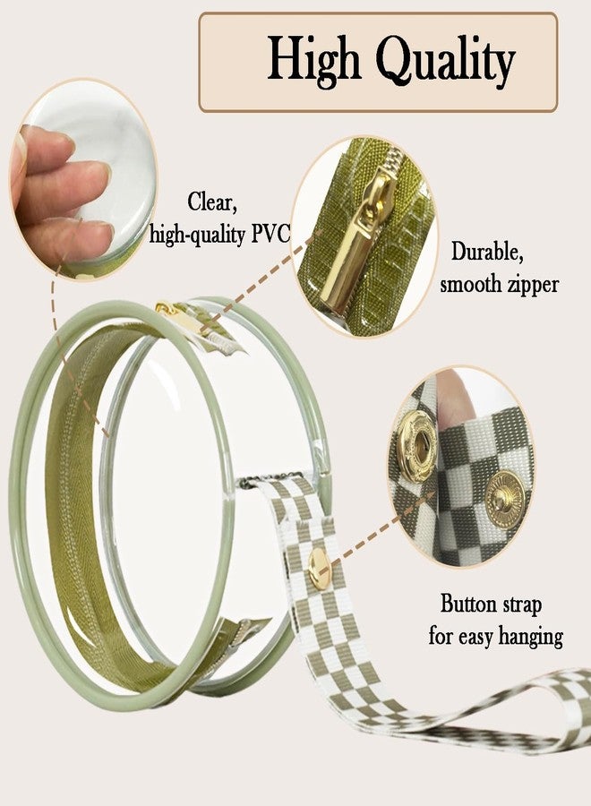 lethooly 2 Pack Transparent PVC Pacifier Case with Checkered Strap, Neutral Binky Holder for Baby Boys and Girls, Portable Pacifier Storage for Diaper Bag Essentials, Fits Most Pacifiers (sage) - Image 4
