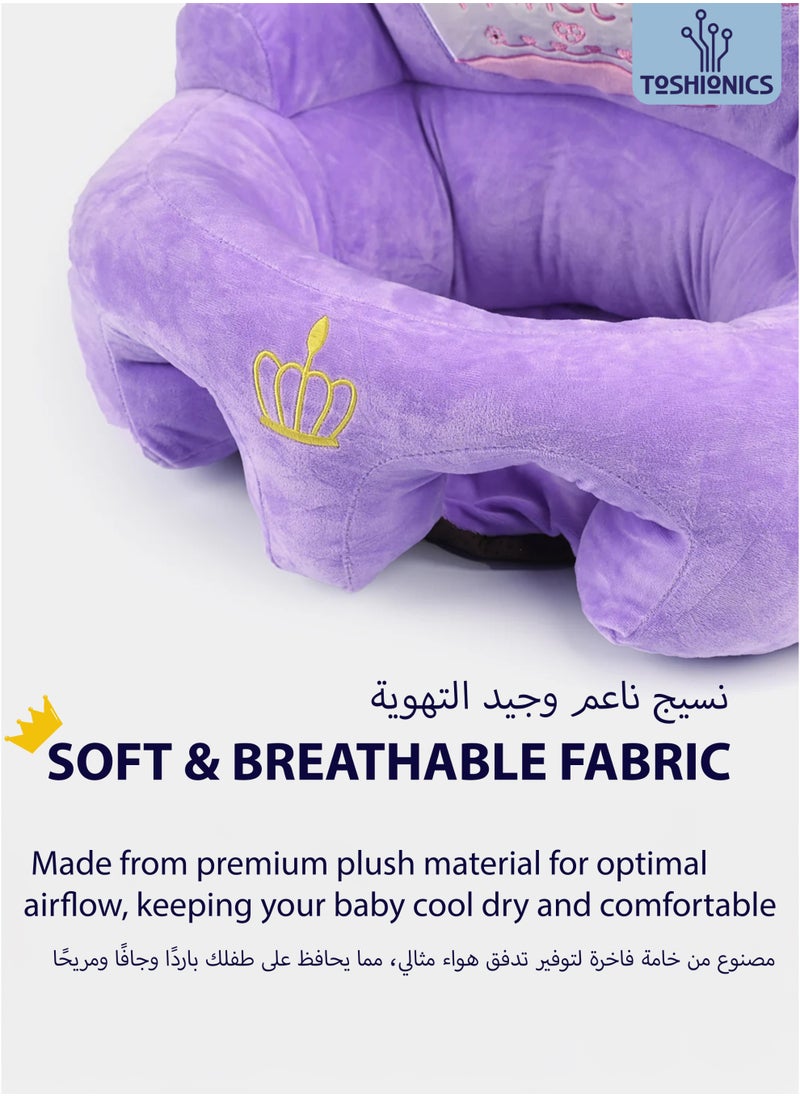 Toshionics Baby Sofa Back Support Seat with Crown Design Infants Toddlers Learning Sitting Chair Bean Bag Chair for Small Children and Kids Soft Pillow-like Cushion Seat Comfortable Breathable Stable Plush Seat Ideal Use to Relax Play Storytime and Tummy time for Ages 4,5,6,7,8,9,10,11,12 Months  - Image 5