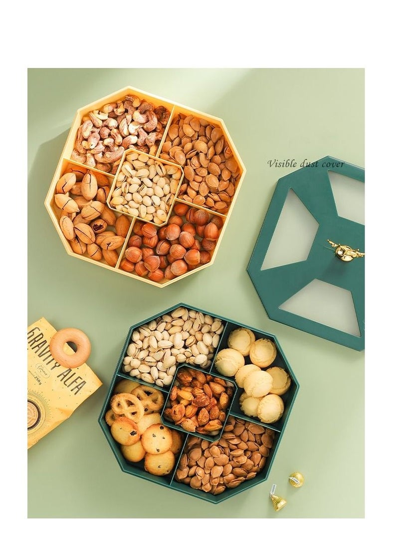 DARIYAH 3-Layer Decorative Fancy Cute Elf Food Grade Anti-fade 5- Grid Divided  Seeds, Candy, Dried Nuts, Melon, Snack, Fruit Tray With Dust Cover - Image 5