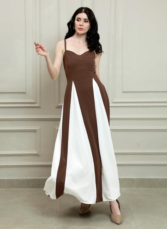 Athena Color Block Strappy A-Line Maxi Dress - Image 1