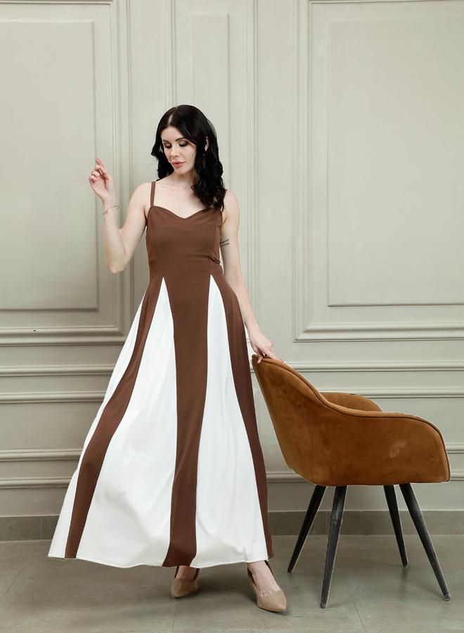 Athena Color Block Strappy A-Line Maxi Dress - Image 4