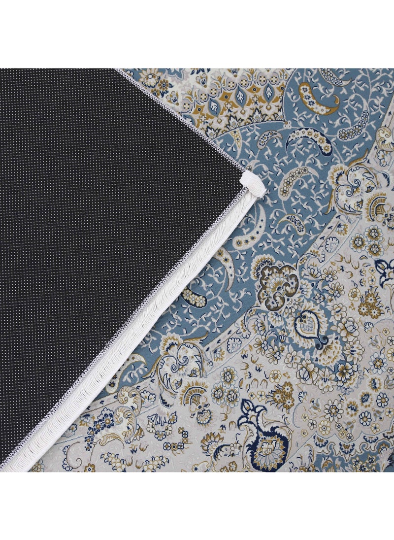 Alkaffary - Carpet Bashayer ultra-soft, luxurious comfort with multiple size options to fit all home spaces, Blue - Image 1