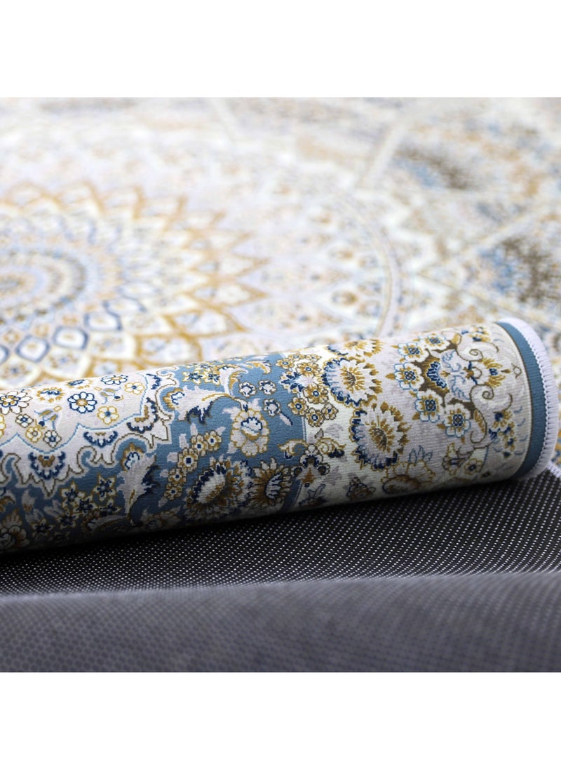 Alkaffary - Carpet Bashayer ultra-soft, luxurious comfort with multiple size options to fit all home spaces, Blue - Image 1