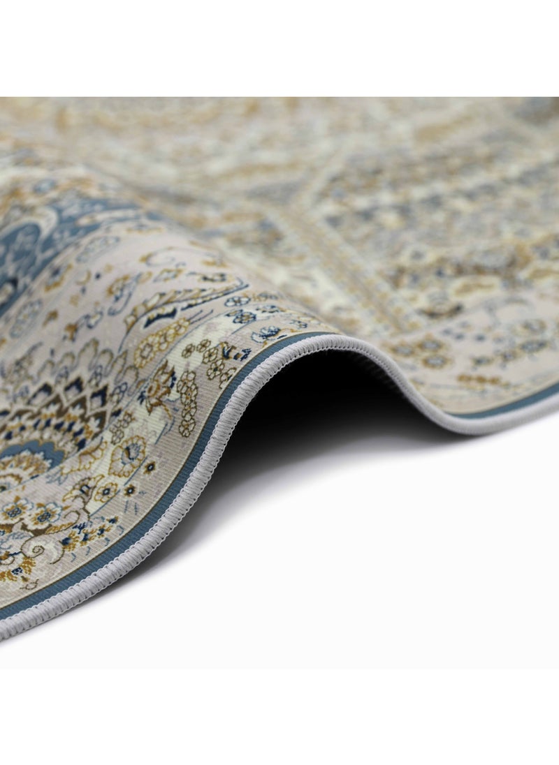 Alkaffary - Carpet Bashayer ultra-soft, luxurious comfort with multiple size options to fit all home spaces, Blue - Image 1