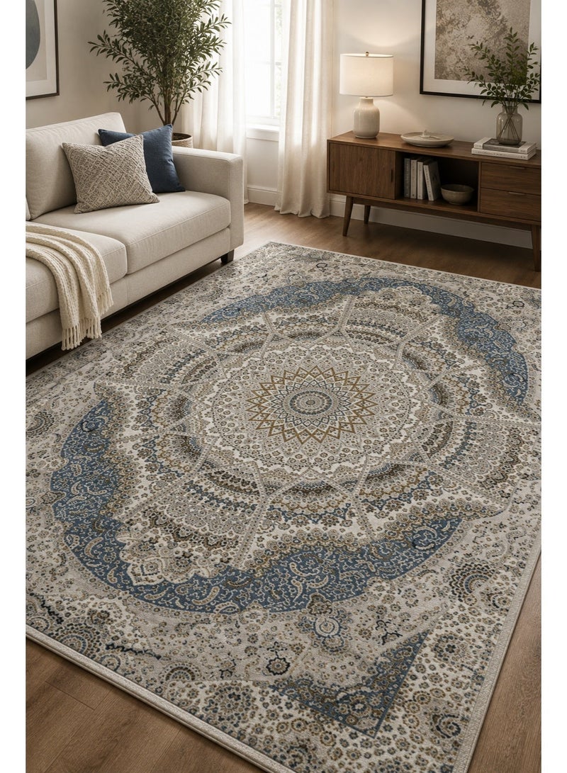 Alkaffary Bashayer Area Rug, Living Room & Majlis Rug, Luxury Heritage Arabic Design High-Quality Materials, 165X260 cm, - Image 1